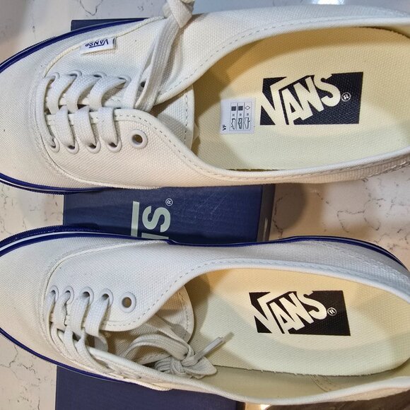 Vans Premium Authentic 44 White Blue DUCK CANVAS Mens Size 10 VN000EBNZ5D NEW - Picture 6 of 9